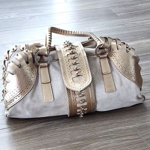 Gianfranco Ferre suede and metallic handbag